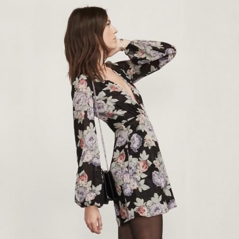 Reformation Floral Long Sleeve Dress